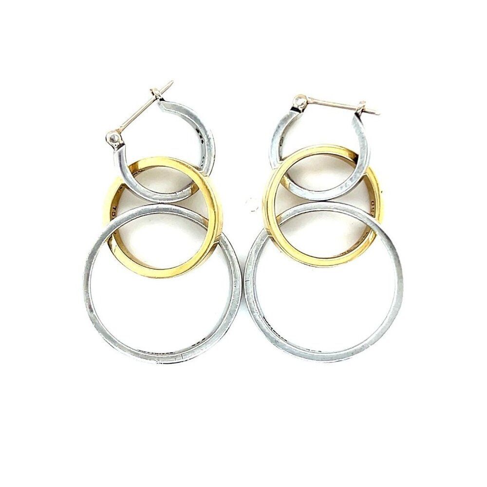 T&Co. 18k/925 Picasso Triple Hoop Earrings
